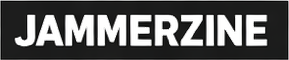 The image shows a black rectangular logo with the word "JAMMERZINE" in bold, white, uppercase letters centered on it, evoking a modern mantra for music lovers.